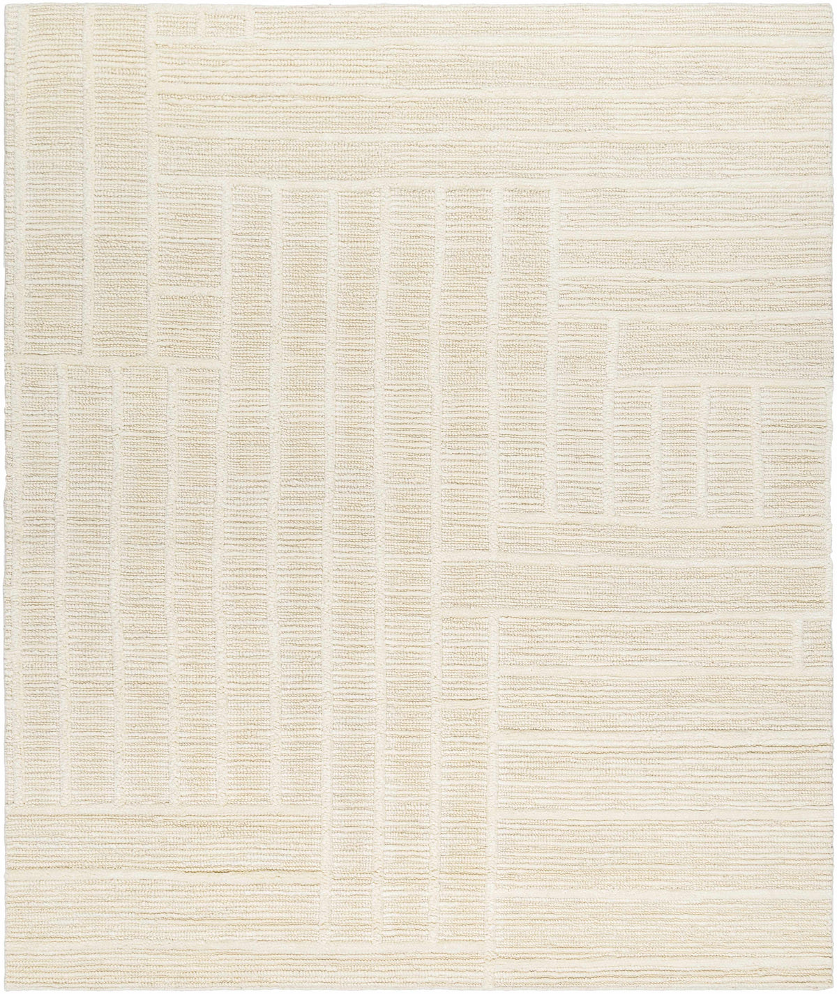 Kelburn Area Rug by Boutique Rugs, cream textured geometric weave on Tampa Home & Garden Store