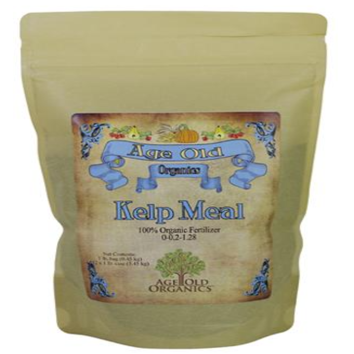 Kelp Meal organic fertilizer 0-0.2-1.28 in tan resealable pouch Age Old Organics on Tampa Home & Garden Store