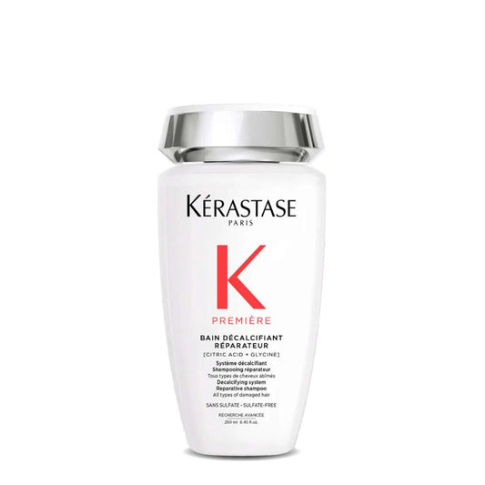 Kerastase Repairing shampoo bottle white with silver cap, red K logo, 8.5 oz on Tampa Home & Garden Store