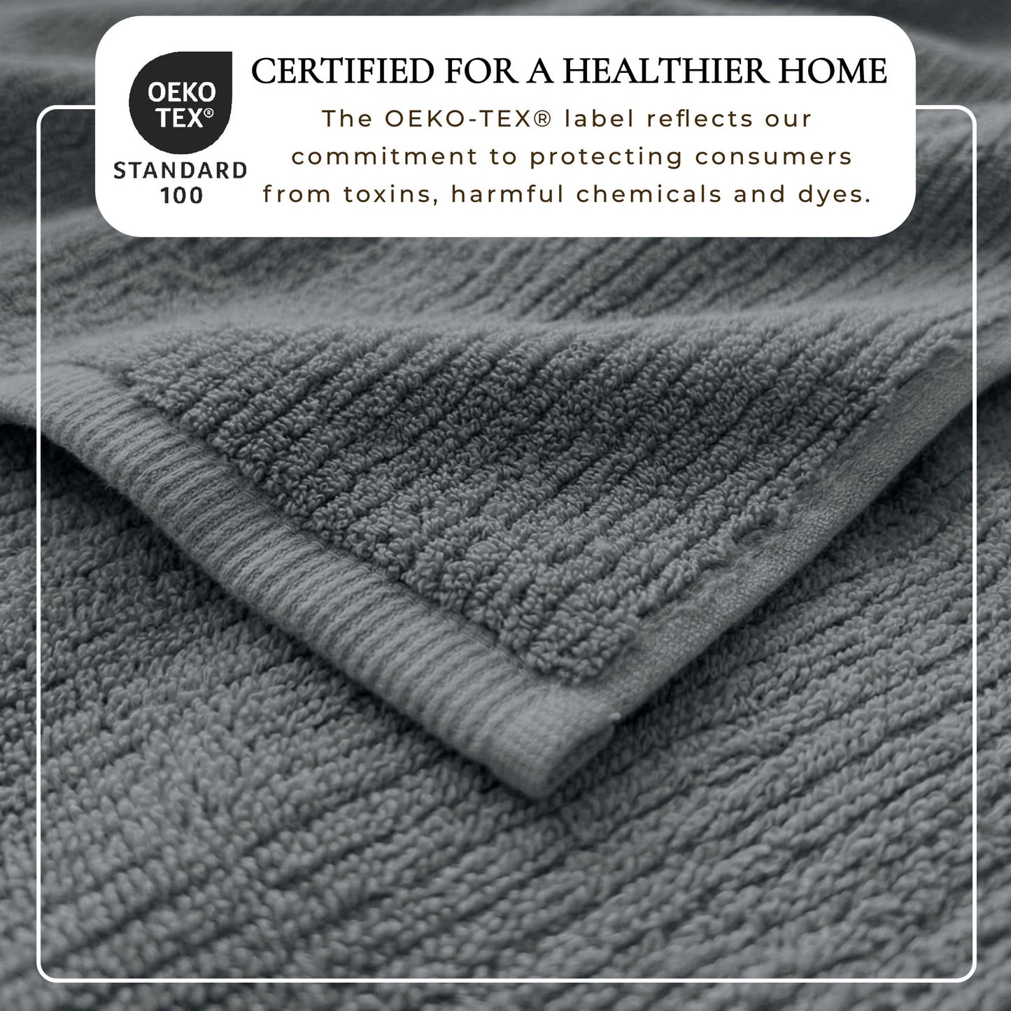 Turkish Cotton Ribbed Bath Towel Set and 6 Pieces