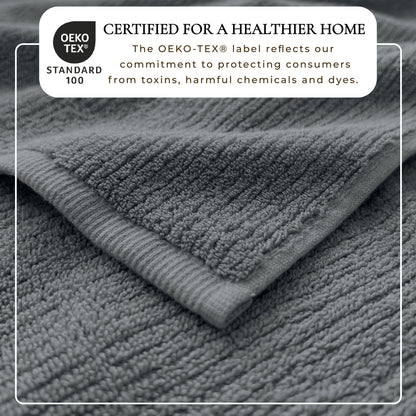Turkish Cotton Ribbed Bath Towel Set and 6 Pieces