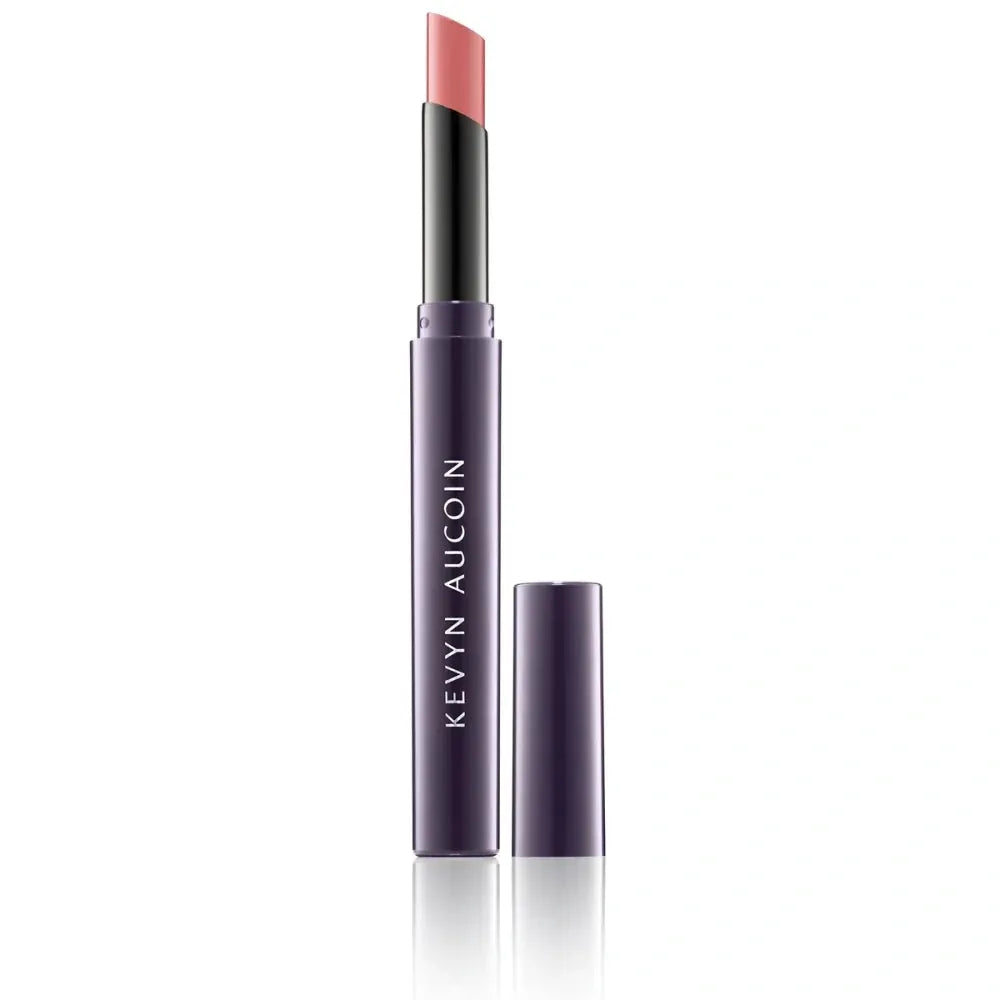 Kevyn Aucoin Unforgettable Lipstick Cream in purple tube with pink nude lipstick on Tampa Home and Garden Store