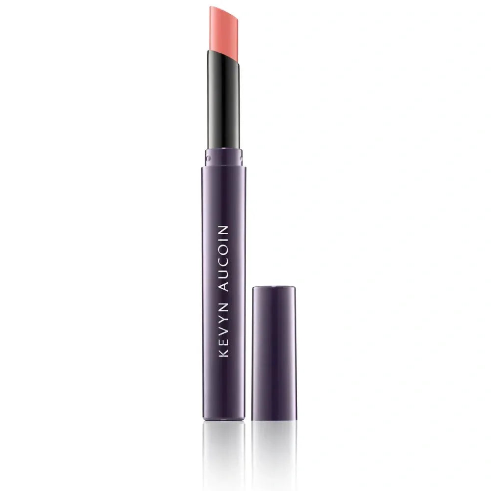 Kevyn Aucoin Unforgettable Lipstick Shine in peachy pink on purple tube on Tampa Home & Garden Store