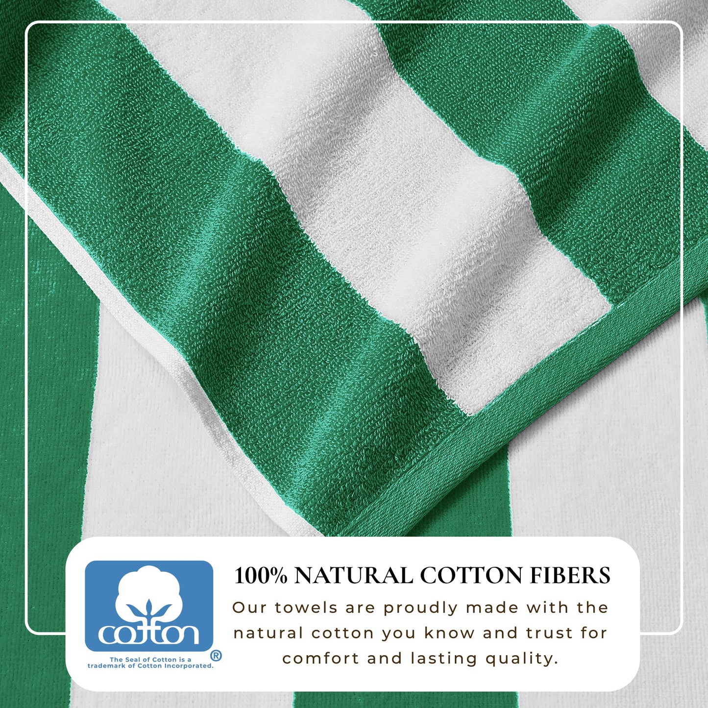 Cotton And Velour Cabana Stripe Beach Towel