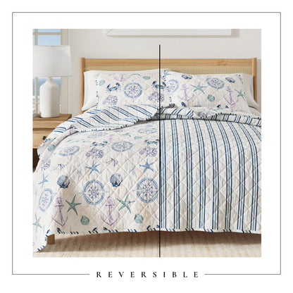 Azure Soft Blue and Lightweight Quilt Set