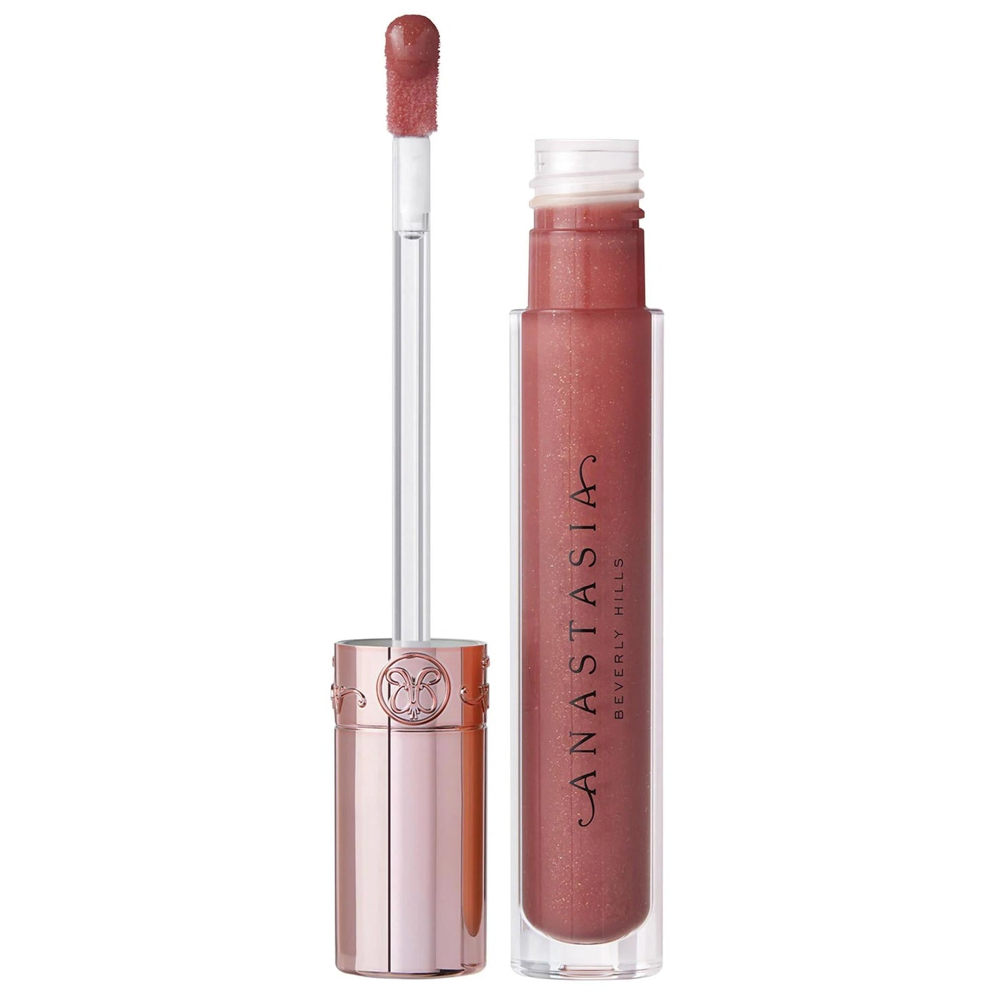 Universal Luminous Tinted Lip Gloss duo with wand applicator and pink rose-gold gloss on Tampa Home & Garden Store