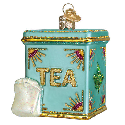 Tea Tin Glass  Ornament - Tampa Home & Garden Store