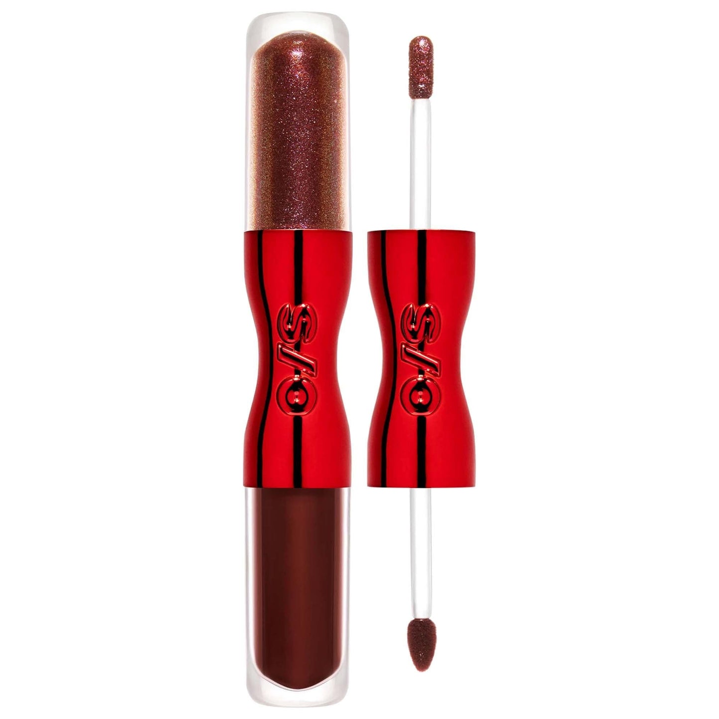 Lip Snatcher Hydrating Liquid Lipstick and Lip Gloss Duo in glittery red-brown on Tampa Home & Garden Store