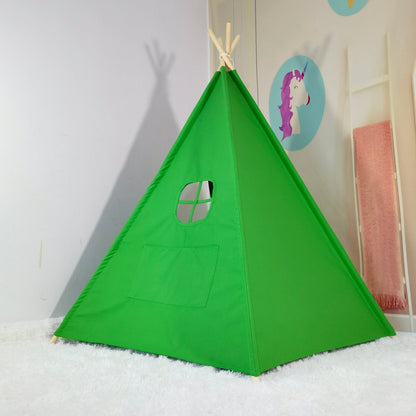 Kids Frankenstein Halloween Gift Set green teepee tent with wooden poles on Tampa Home & Garden Store