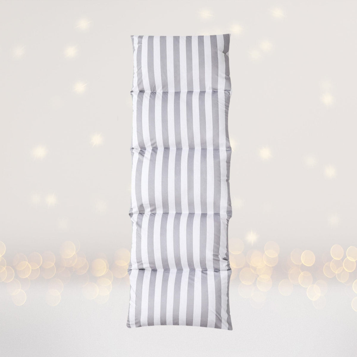 Pillow bed slipcover for floor lounger grey white striped fabric on Tampa Home & Garden Store