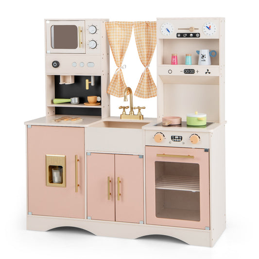 Kids Kitchen Playset with Microwave and Coffee Maker for Ages 3+ - Tampa Home & Garden Store