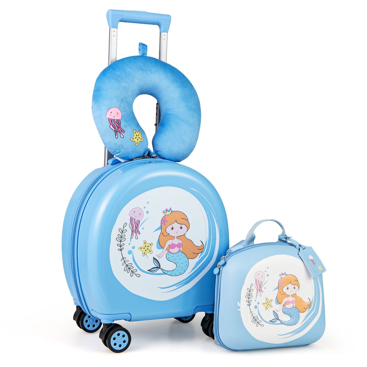 GemGear kids luggage set: blue 14-inch hardside carry-on spinner and 10-inch backpack on Tampa Home & Garden Store