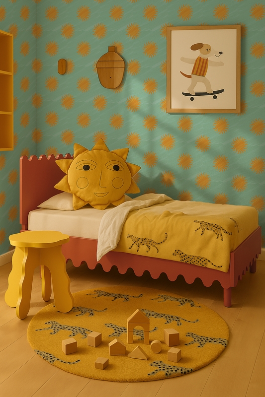 Sol Wallpaper, mint and yellow - Tampa Home & Garden Store