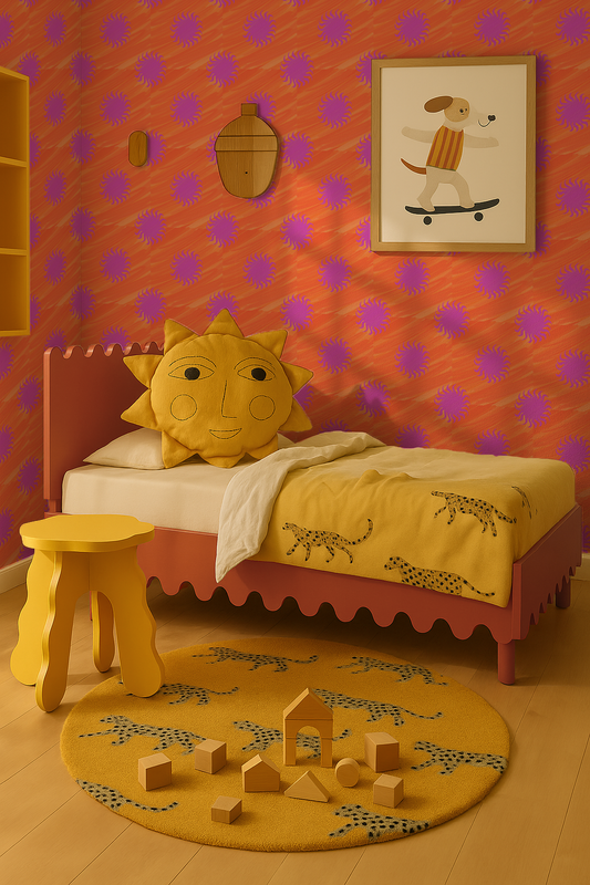 Sol Wallpaper, orange and magenta - Tampa Home & Garden Store