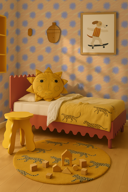 Sol Wallpaper, peach and lavender