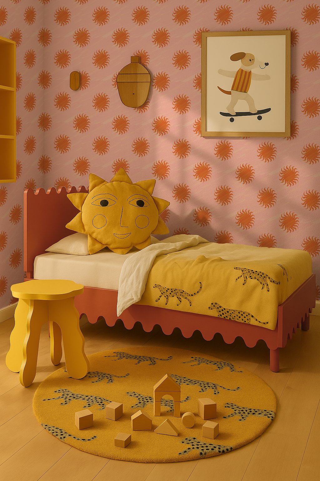 Sol Wallpaper, pink and orange