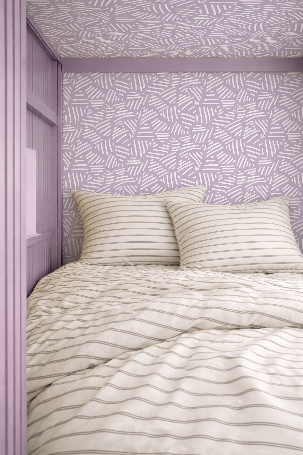 Simple Stripes Wallpaper, lavender