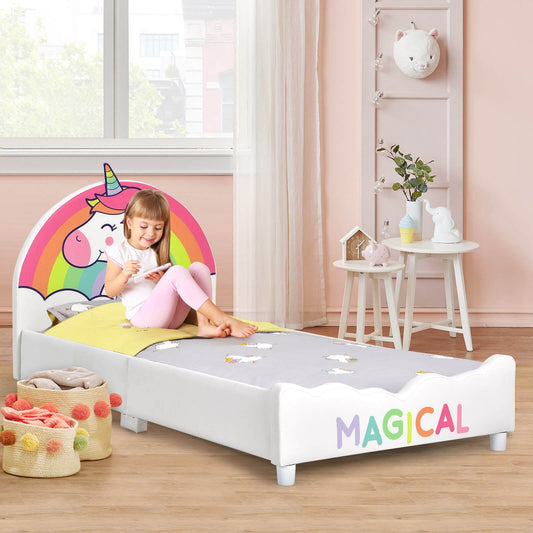 Children Twin Size Upholstered  Platform Single Bed - Tampa Home & Garden Store