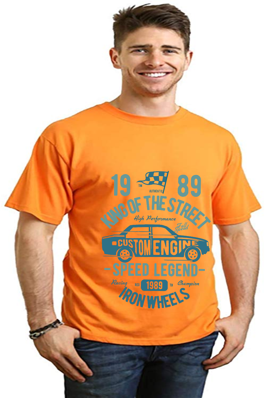 King Of The Street men's bamboo viscose/organic cotton tee orange by Spun Bamboo on Tampa Home & Garden Store