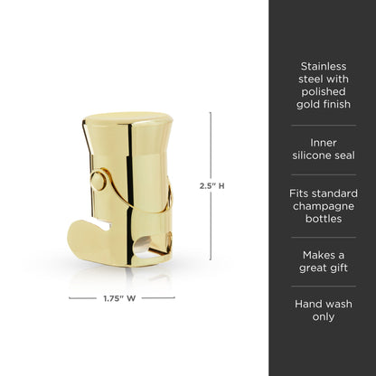 Heavy Gold Plated Champagne Stopper With a Seal