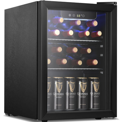 Kismile 1.7 CuFt beverage refrigerator black mini fridge with glass door Guinness on Tampa Home & Garden Store