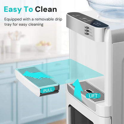 Modern Water Cooler Dispenser with Ice Maker, white/silver finish by Kismile on Tampa Home & Garden Store