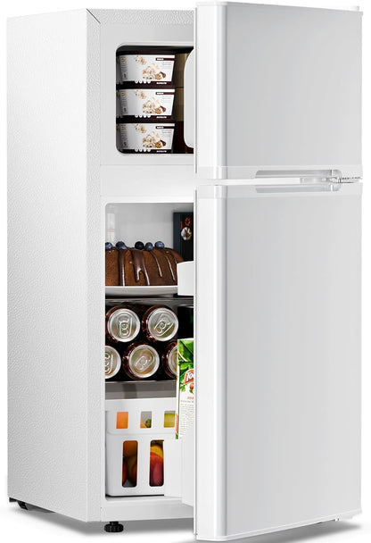 Kismile 3.2 cu ft mini fridge with freezer, white compact unit on Tampa Home & Garden Store
