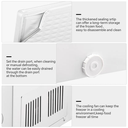 Kismile 3.5 cu ft chest freezer white with thickened sealing strip, drain port, cooling fan on Tampa Home & Garden Store