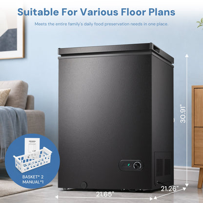 Kismile 7.0 cu ft chest freezer free-standing black unit on Tampa Home & Garden Store