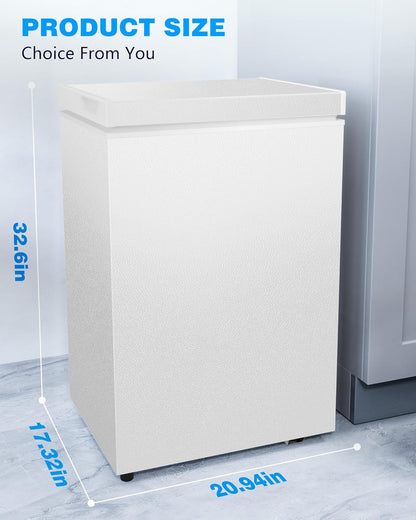 Kismile 7.0 cu ft chest freezer freestanding, white textured exterior on Tampa Home & Garden Store