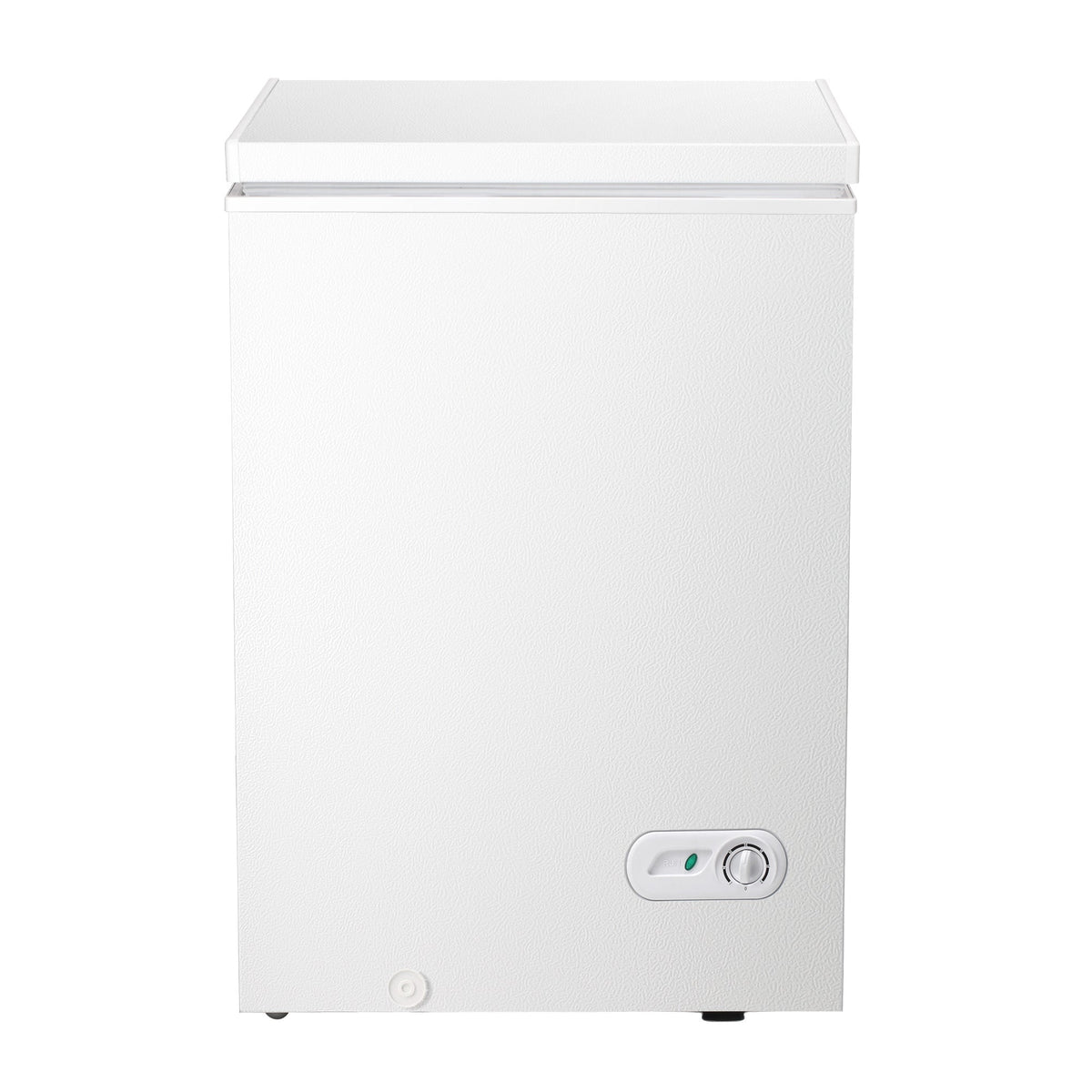 Kismile Chest Freezer 7.0 cu ft white free-standing with lid open and front control knob on Tampa Home & Garden Store