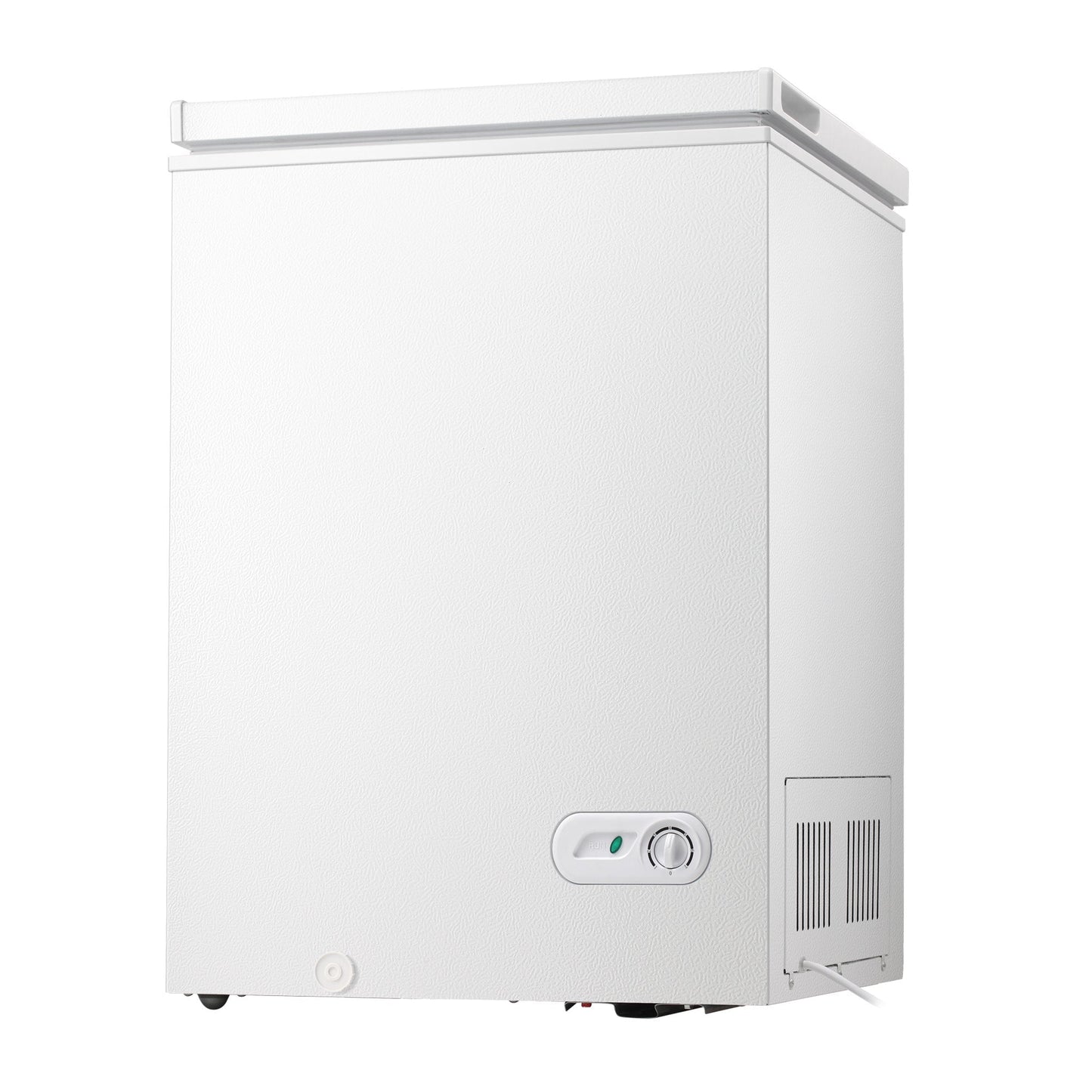 Kismile 3.5 Cu Ft chest freezer white with front control dial and side vent on Tampa Home & Garden Store