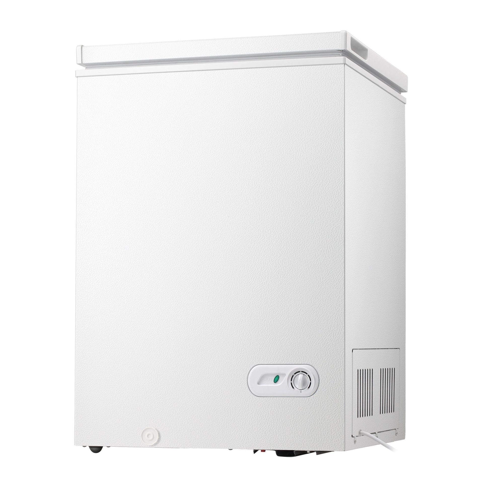 Kismile 3.5 Cu Ft chest freezer white with front control dial and side vent on Tampa Home & Garden Store