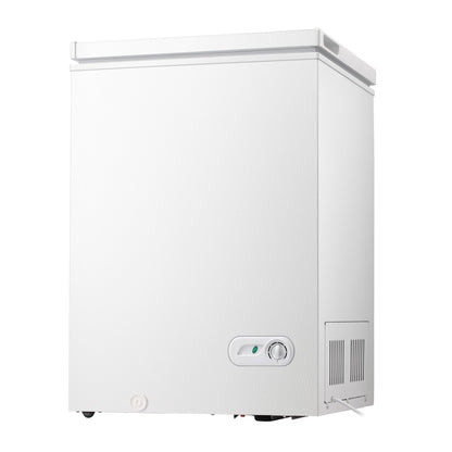 Kismile Chest Freezer 7.0 Cu Ft white free-standing appliance with external control knob on Tampa Home & Garden Store