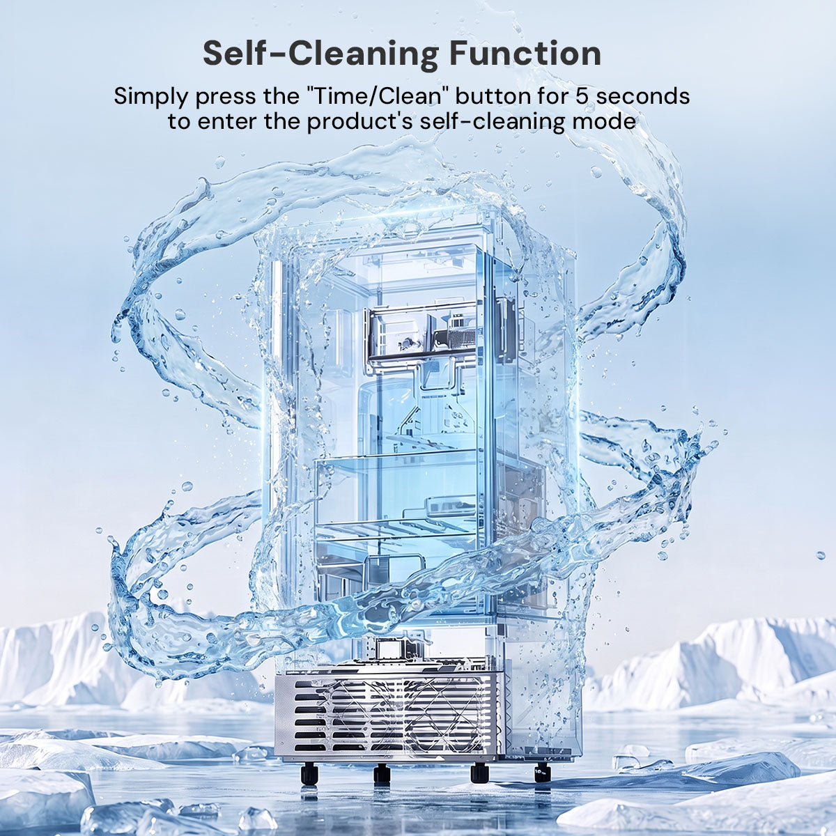 Kismile Built-in Ice Maker, 80 Lbs/Day, metallic finish ice machine on Tampa Home & Garden Store