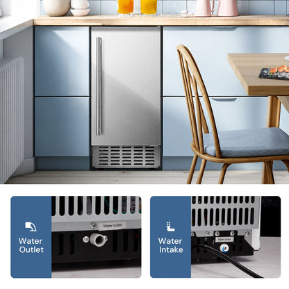 Kismile built-in ice maker 80 Lbs/day with stainless front in blue cabinets on Tampa Home & Garden Store