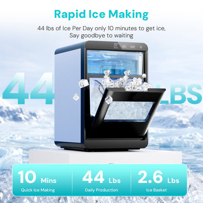 Modern clear square ice cube maker by Kismile for countertop, 44 lbs daily production on Tampa Home & Garden Store