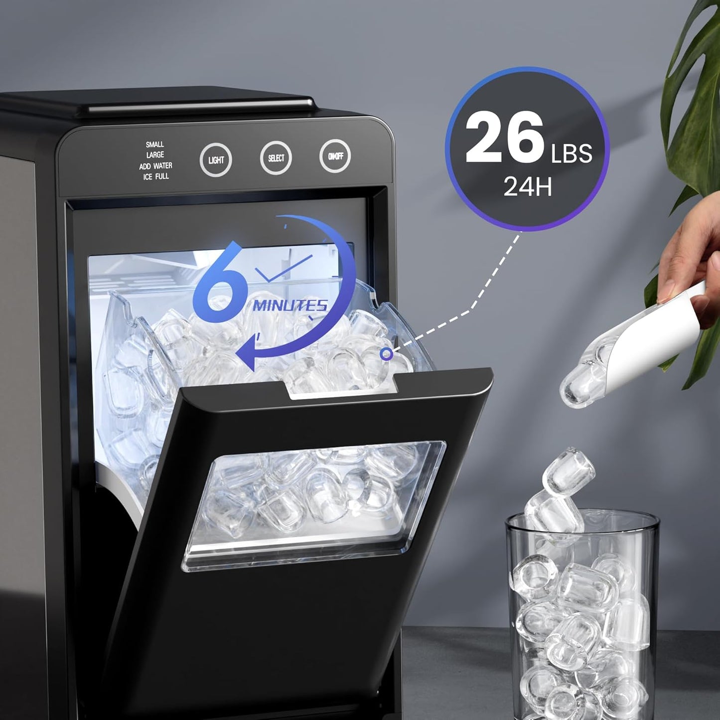 Máquina para hacer cubitos de hielo cuadrados transparentes Kismile 58003RIM0 