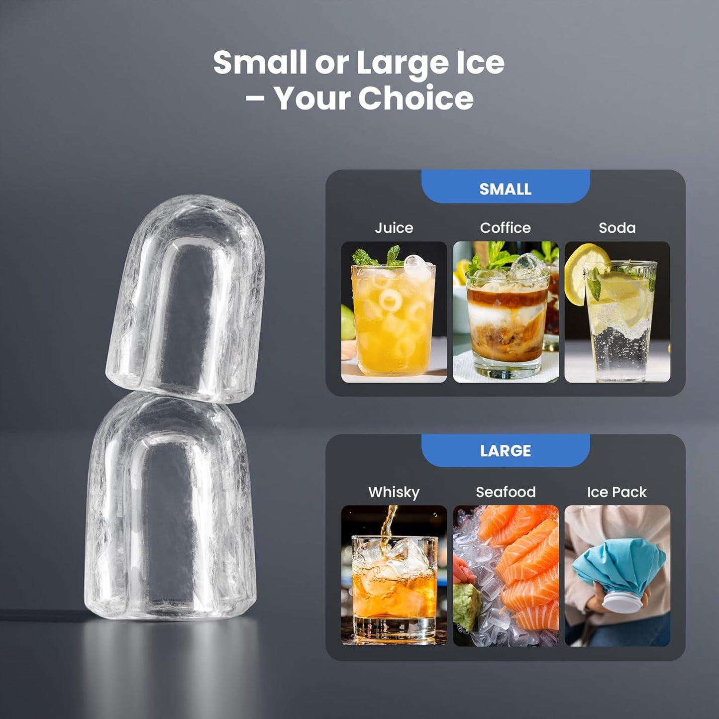 Máquina para hacer cubitos de hielo cuadrados transparentes Kismile 58003RIM0 