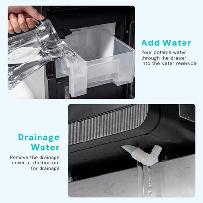 Kismile Clear Square Ice Cube Maker on countertop with transparent ice tray and water reservoir on Tampa Home & Garden Store
