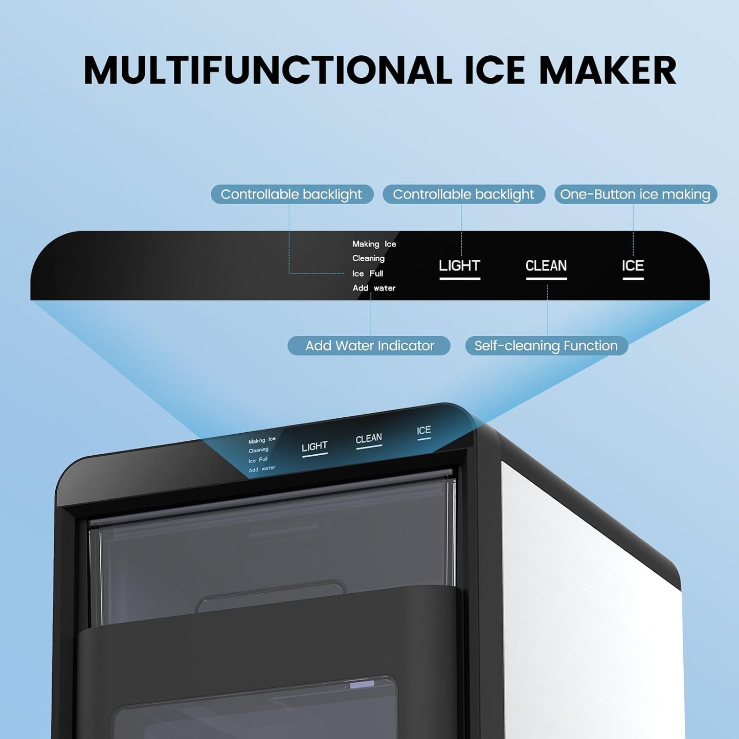 Máquina para hacer cubitos de hielo cuadrados transparentes Kismile 58003RIM0 