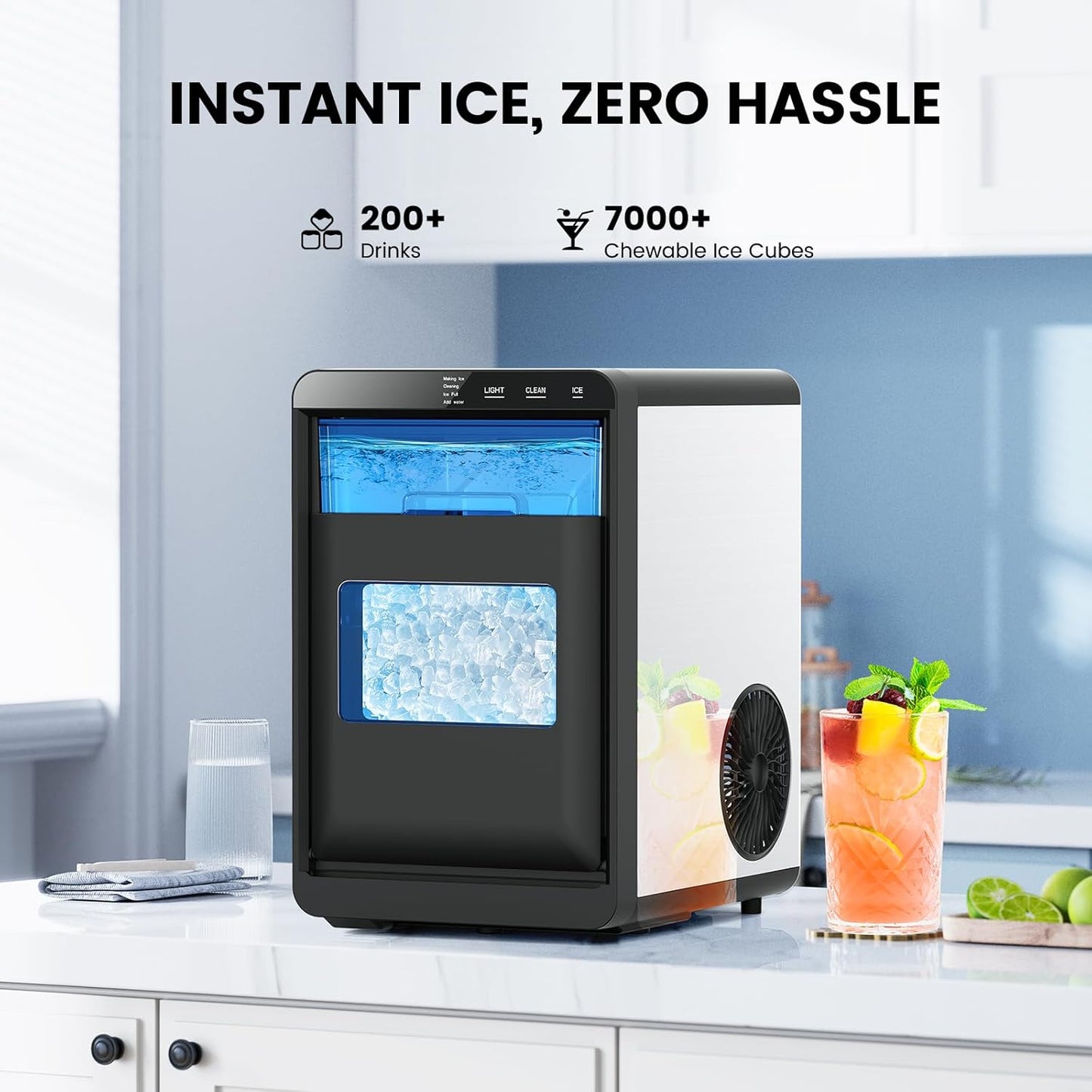 Máquina para hacer cubitos de hielo cuadrados transparentes Kismile 58003RIM0 