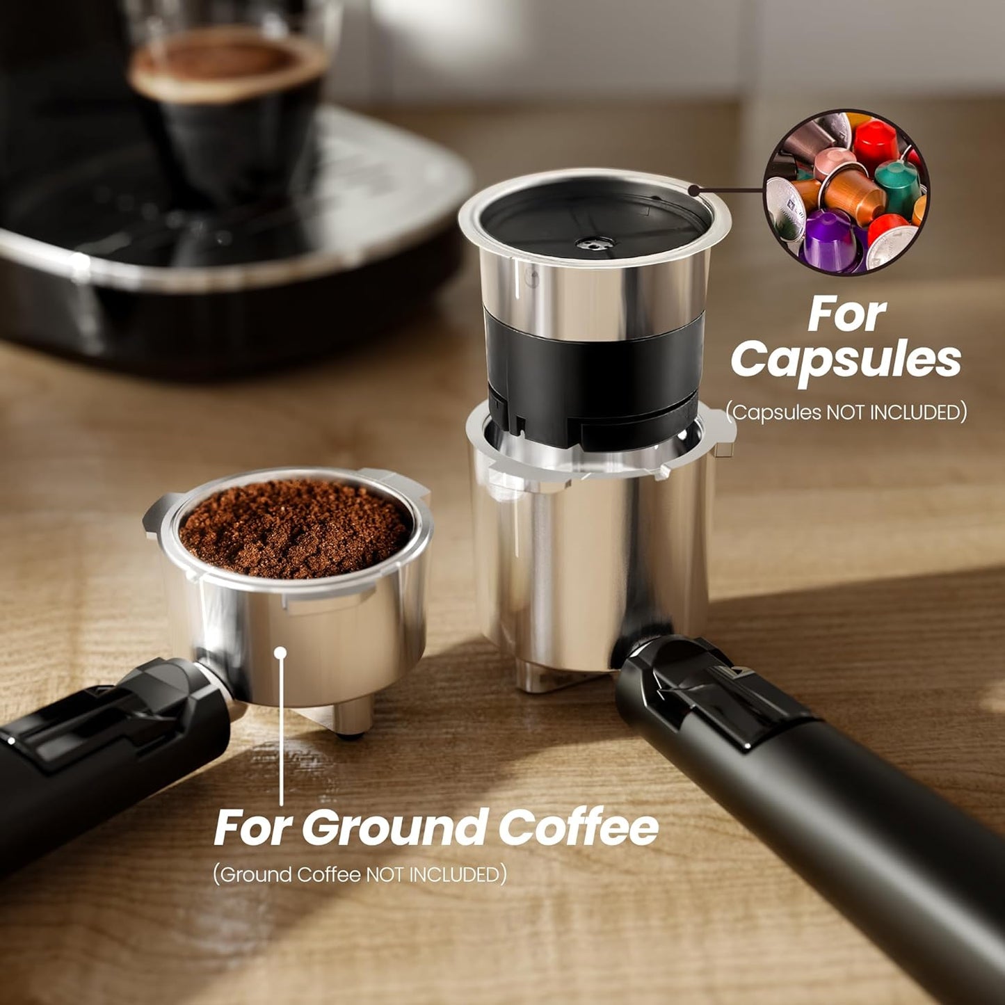 Cafetera expreso Kismile, cafetera semiautomática con molinillo de café y vaporizador de leche.