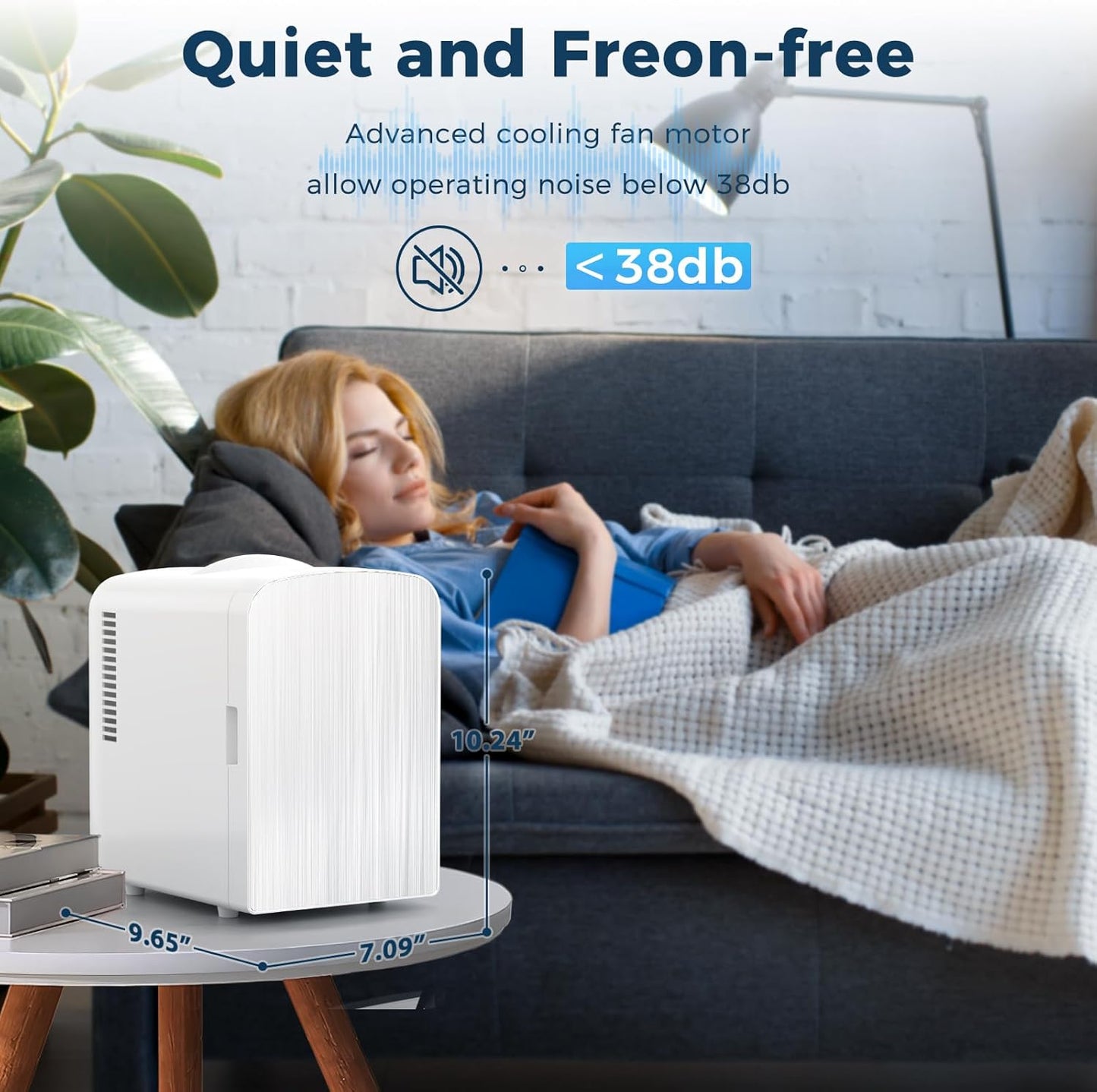 Refrigerador compacto Kismile, mini refrigerador portátil, cuidado de la piel, capacidad de 4 l/6 latas F3404S 