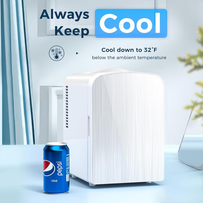 Refrigerador compacto Kismile, mini refrigerador portátil, cuidado de la piel, capacidad de 4 l/6 latas F3404S 