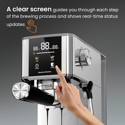 Kismile Espresso Coffee Maker Machine 20 Bar, with Milk Frother Steam Wand CM8032