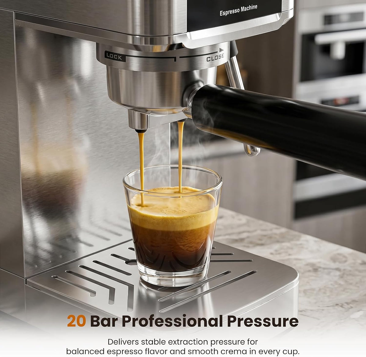 Cafetera expreso Kismile de 20 bares con vaporizador de leche CM8032