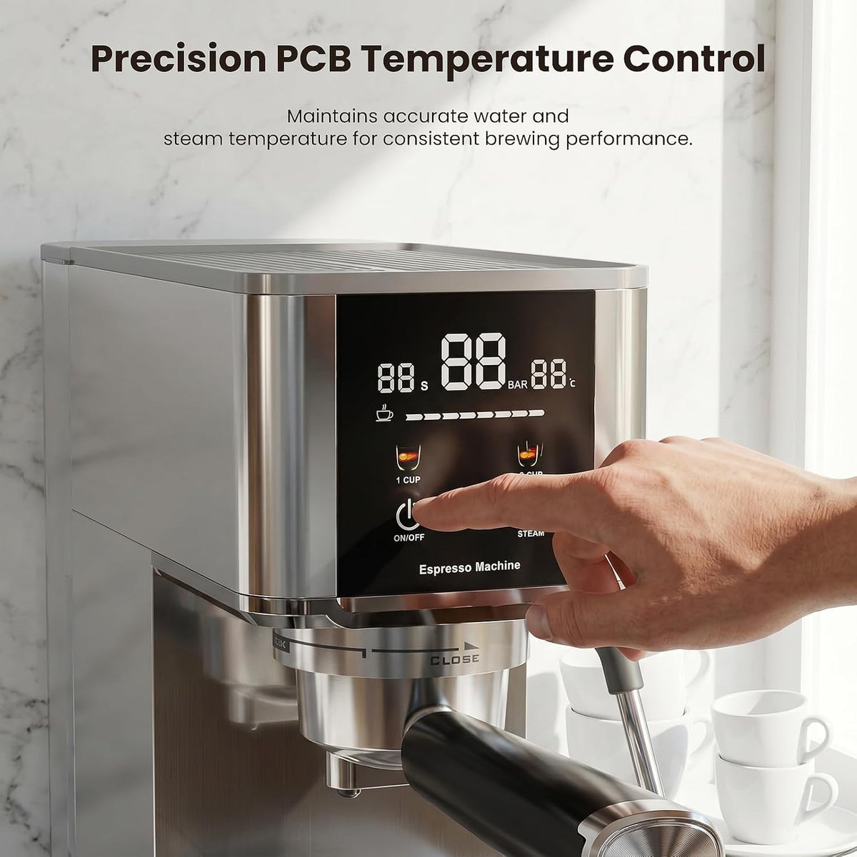 Cafetera expreso Kismile de 20 bares con vaporizador de leche CM8032