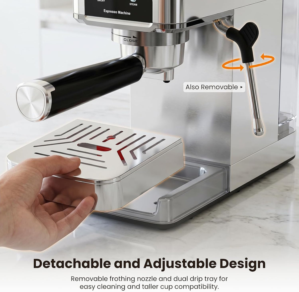 Cafetera expreso Kismile de 20 bares con vaporizador de leche CM8032