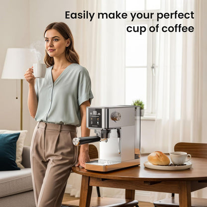 Kismile Espresso Coffee Maker Machine 20 Bar, with Milk Frother Steam Wand CM8032